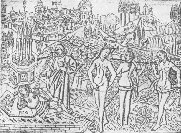 Мастер Лент, «Суд Париса», ок. 1460 

(фотография по Лерсу)